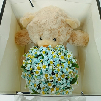 Сумочка с букетом и плюшевым мишкой 2.0