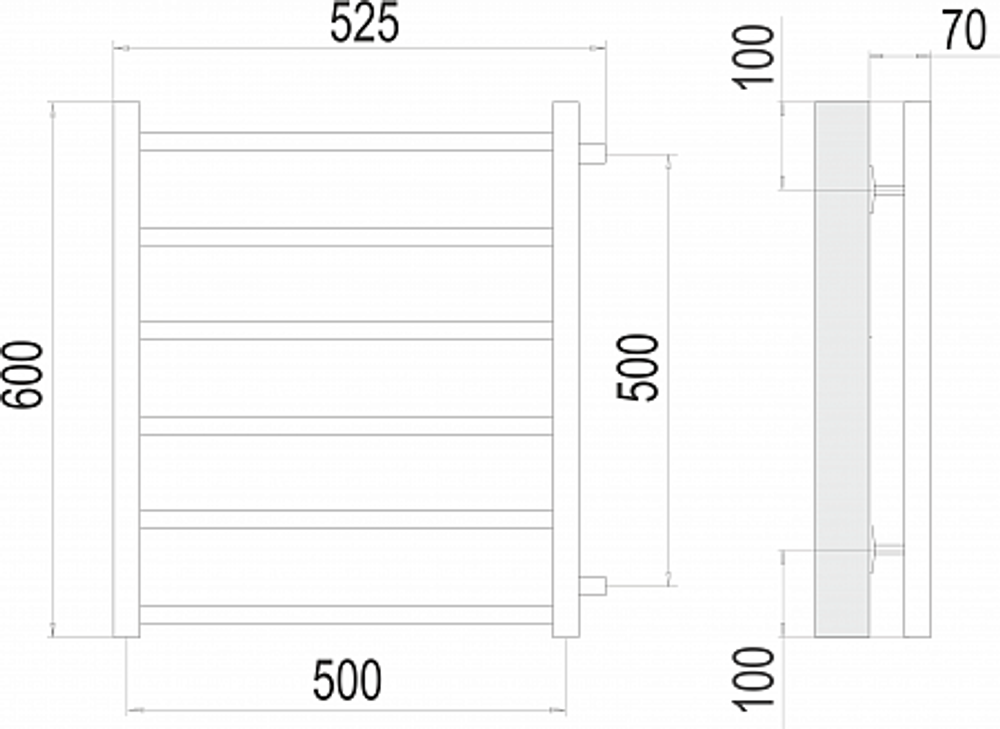 Полотенцесушитель водяной Terminus Вега П6 500х600 бп500