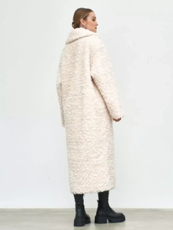 Шуба чебурашка длинная из овечьей шерсти, SilverFox (арт.S1072rm09bz)