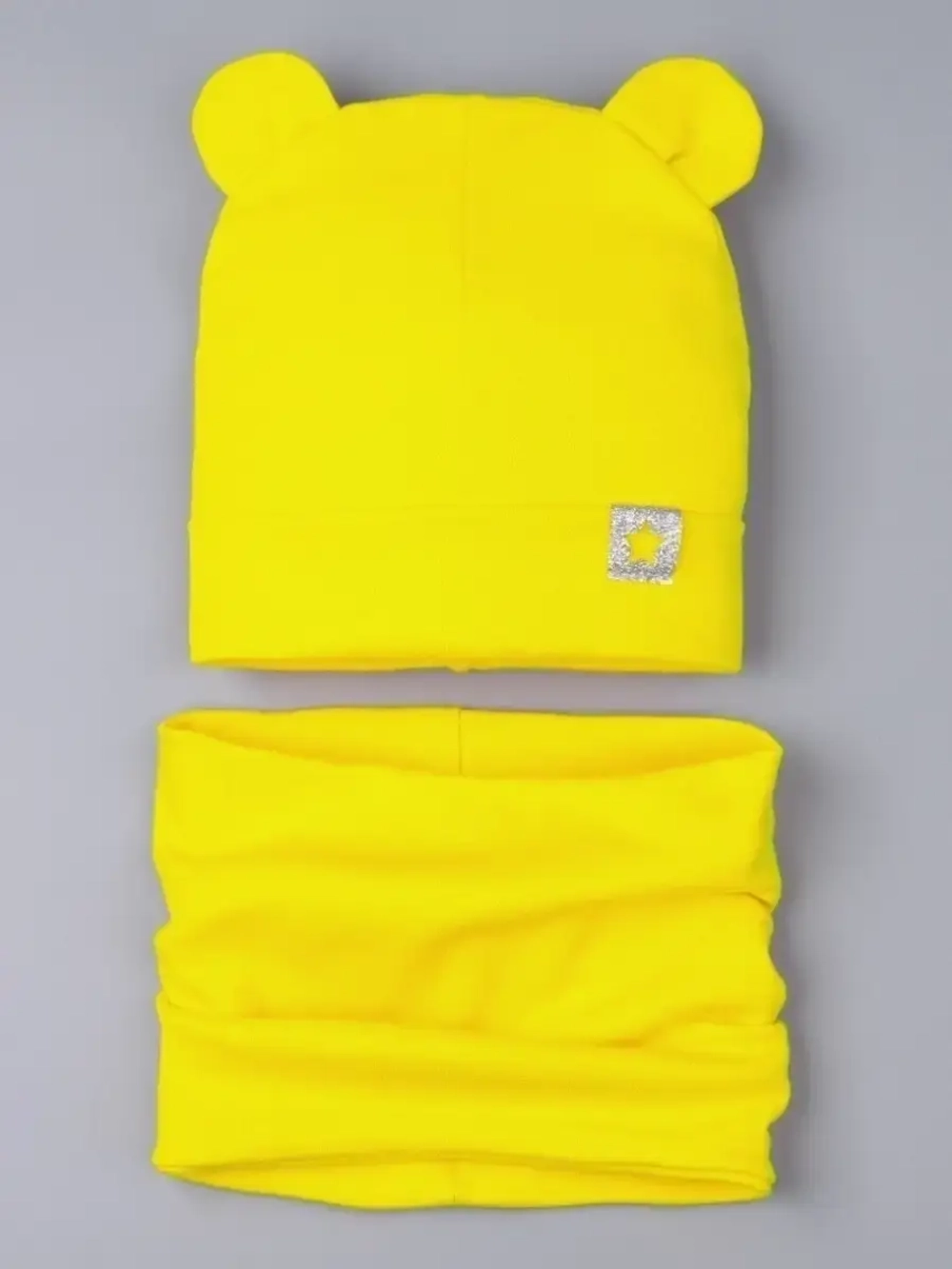 Шапка с ушками осенняя и снуд для детей