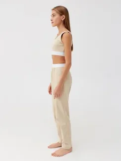 Брюки пижамные женские MINAKU: Home collection цвет бежевый, р-р 52