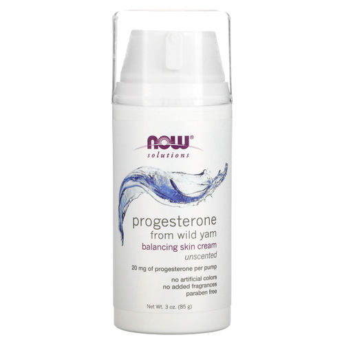 NOW Foods, Solutions, крем для восстановления баланса кожи с прогестероном из дикого ямса, без аромата, 20 мг, 85 г (3 унции)