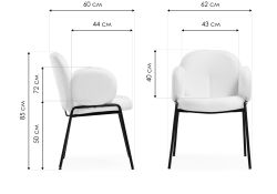 Стул на металлокаркасе Kalipso white / black