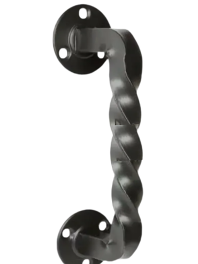 Дверная ручка 145х35мм., витой захват 100мм (покраска черная-матовая)