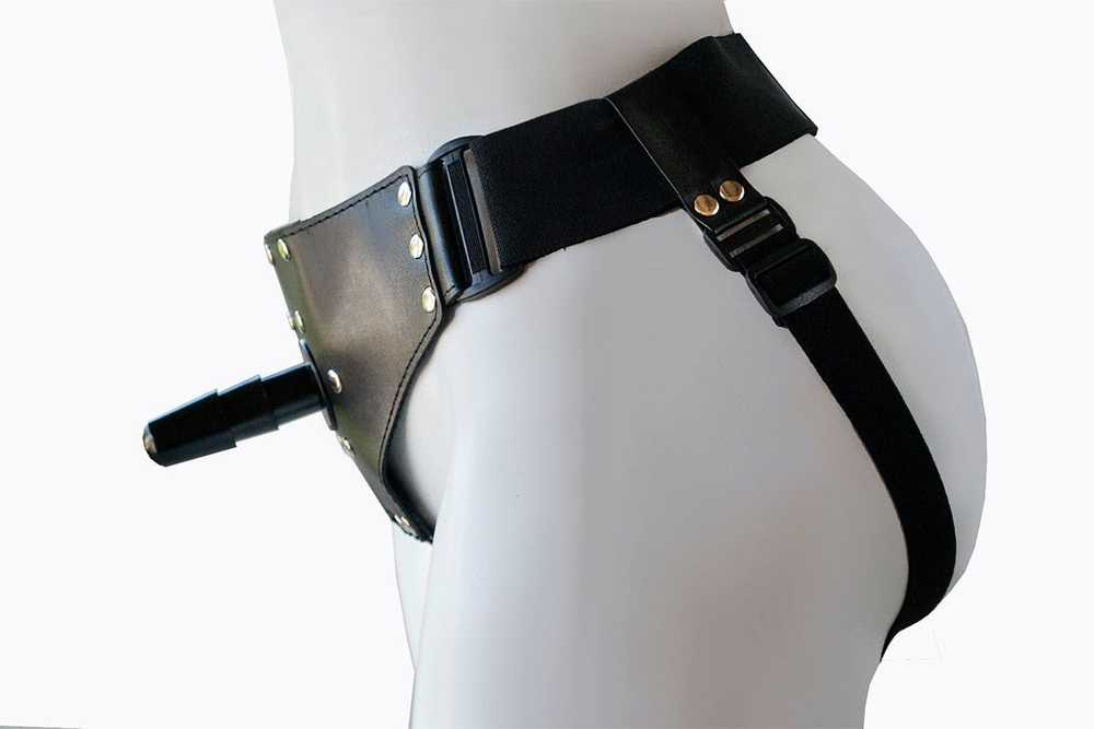 Женский мягкий пояс с насадкой Экзотик-ALICE - 18,2 см. (Цвет: телесный с черным)