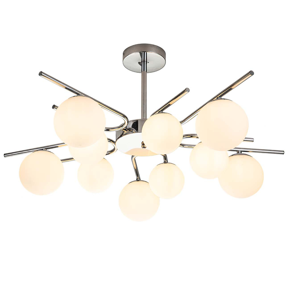 Светильник на штанге 10x40Вт G9, металл/стекло, серебро