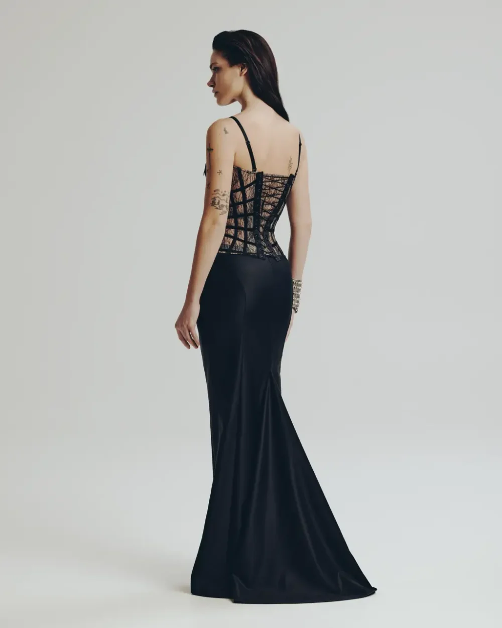 Юбка в пол из шерсти, Черный