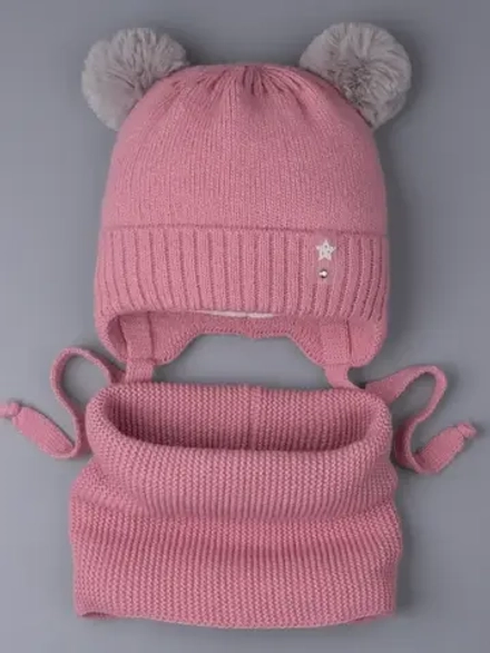 Шапка зимняя вязаная и снуд