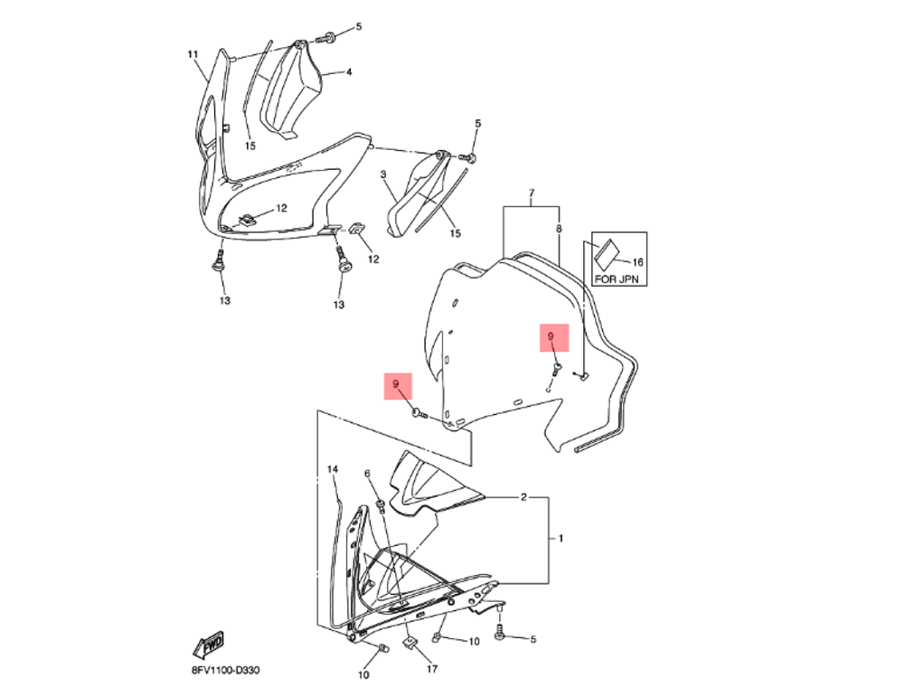 Винт крепления лобового стекла