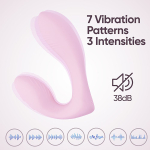 Розовый вибратор 12,5см в трусики с пультом ДУ Selove DuoFlex Flexible Wearable Vibrator Pink
