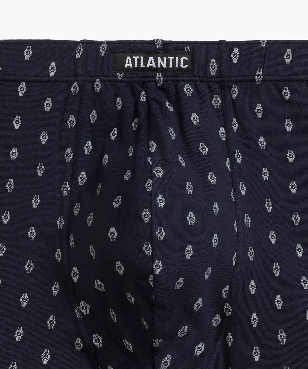 Мужские трусы шорты Atlantic, набор из 3 шт., хлопок, темно-синие + серые + темно-голубые, 3MH-195
