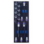 KING TONY (9-4147PRV) Набор торцевых насадок HEX, TORX и SPLINE, ложемент, 17 предметов