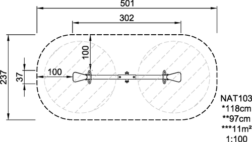 Горизонтальные качели «Волна»