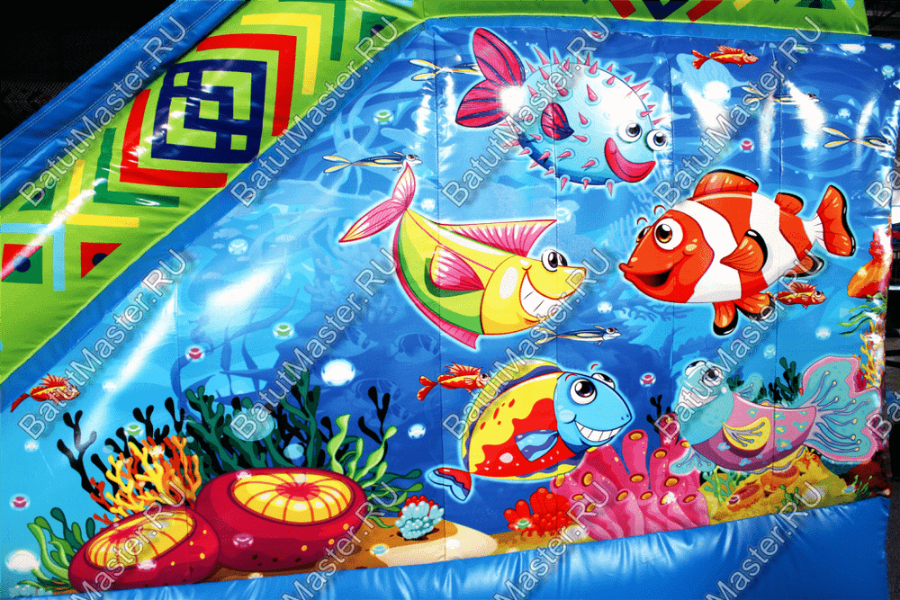 Коммерческий надувной батут "Рыбка-клоун" 5*5*5 м
