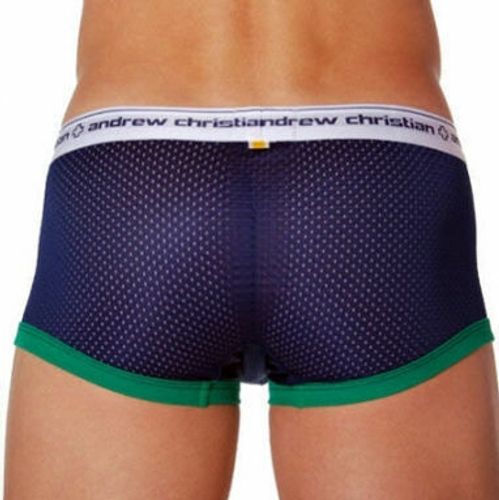 Мужские спортивные хипсы Andrew Christian Navy Sport Mesh Boxer