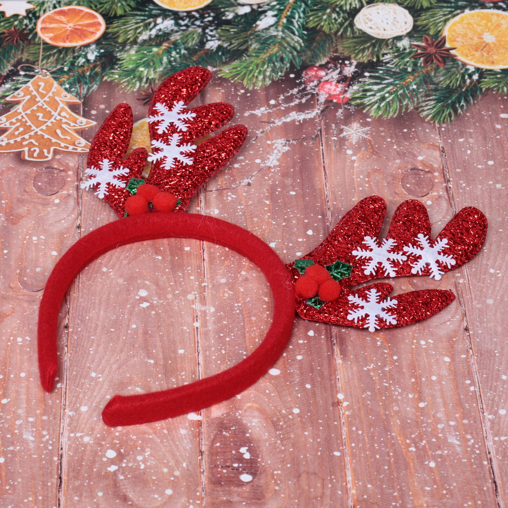 Ободок карнавальный «Снежные рога» 18х26 см