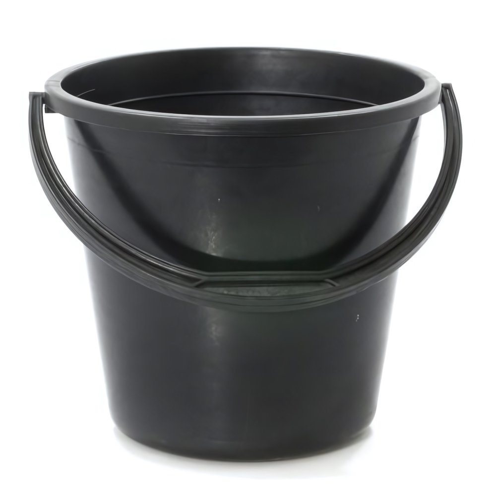 Ведро пластиковое 12 л С МЕРНОЙ ШКАЛОЙ черное непищевое г. ПАВЛОВО