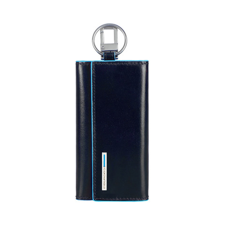 Ключница Piquadro Blue Square, синяя, 6х12х2 см
