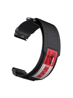 Нейлоновый ремешок 22 мм для Garmin (циферблат 47 мм) QuickFit на липучке (Черный)