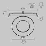 Встраиваемый светильник Technical DL102-12W4K-B