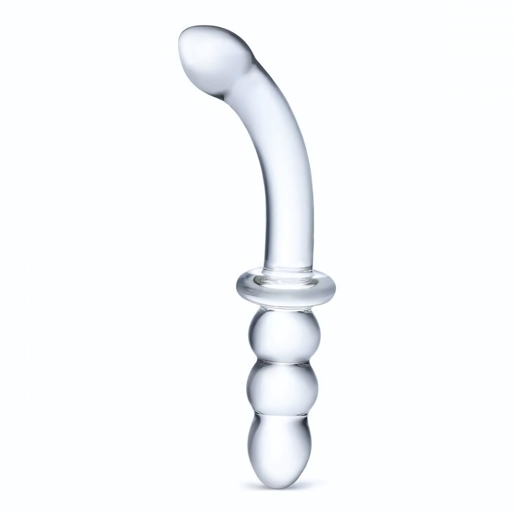 Прозрачный ребристый двусторонний стимулятор Ribbed G-Spot - 30 см. (Цвет: прозрачный)