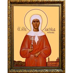 Александра Устюхина мученица. Икона на холсте.