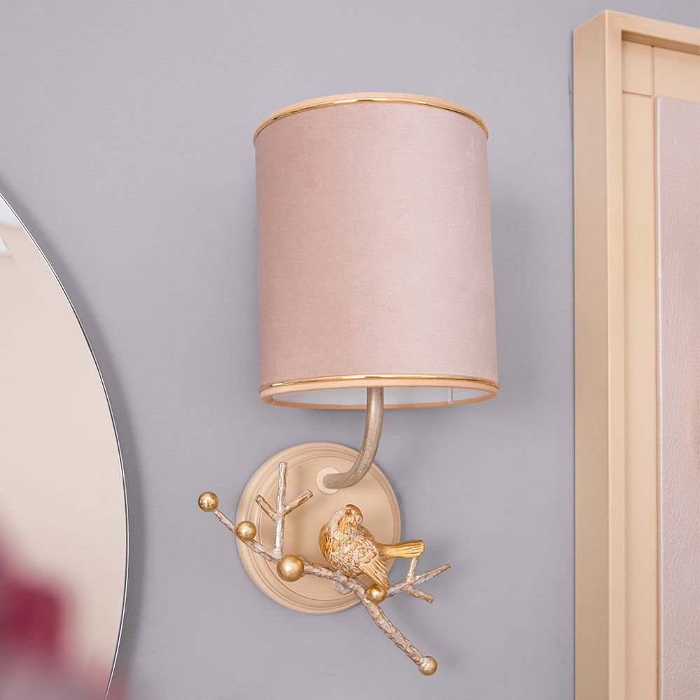 Бра настенный светильник Терра левое Айвори Мраморное Золото с абажуром Терра Айвори