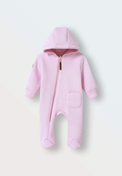 Комбинезон из футера утепленный (ярко-розовый)