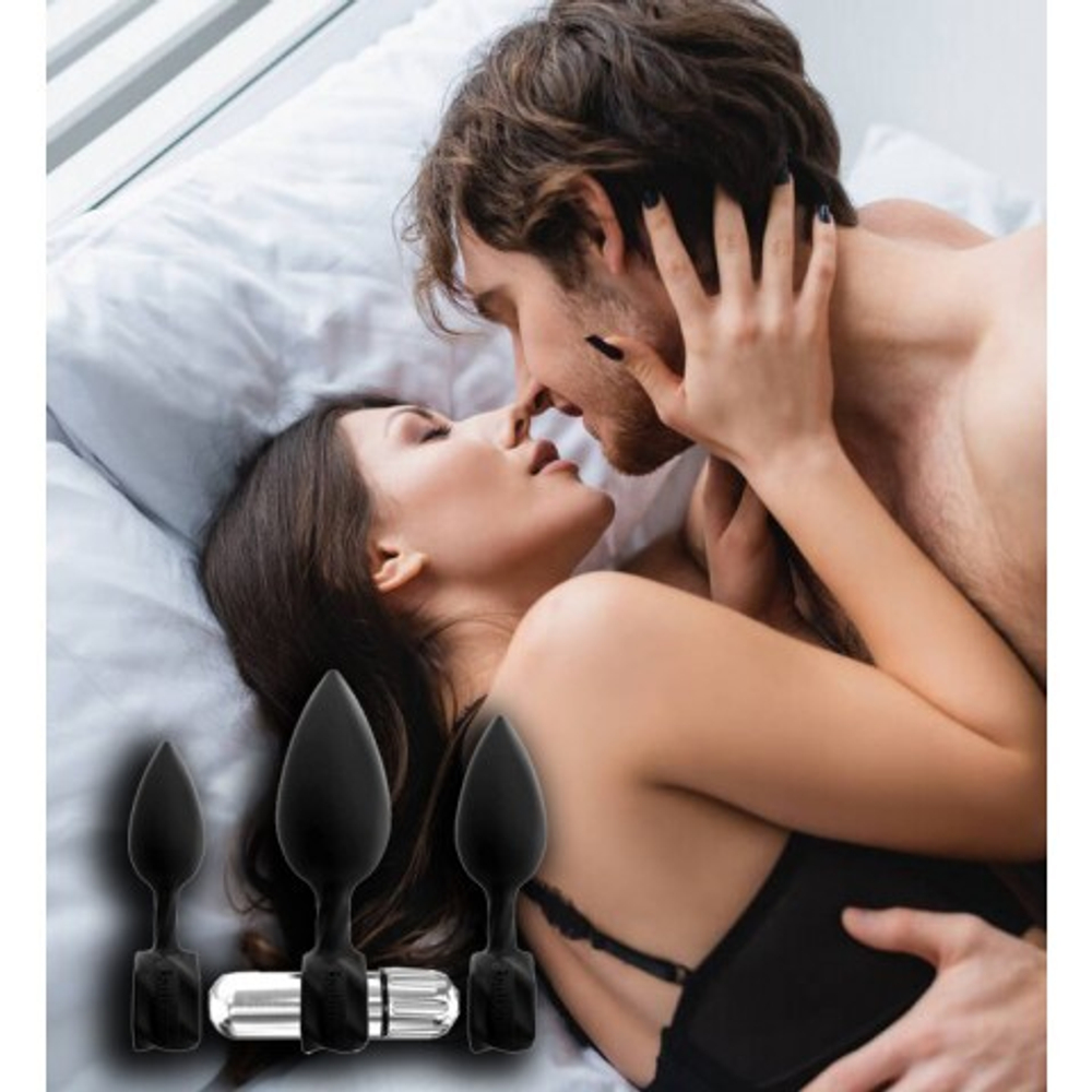 Анальные вибровтулки Bathmate Anal Training Plugs с вибропулей, набор 3 шт