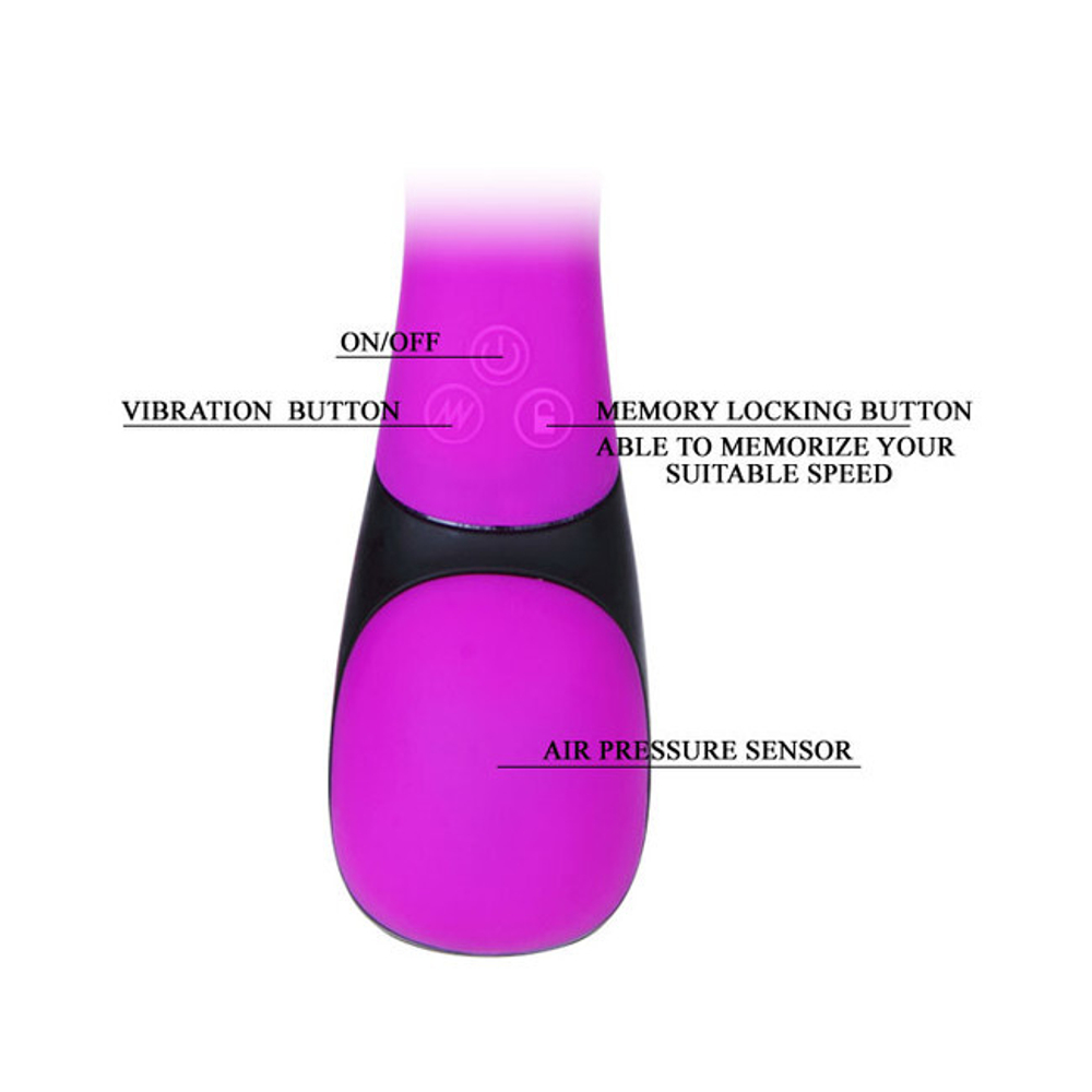 Интимный вибратор с клиторальным стимулятором Pretty Love Hilary (Цвет: Малиновый)