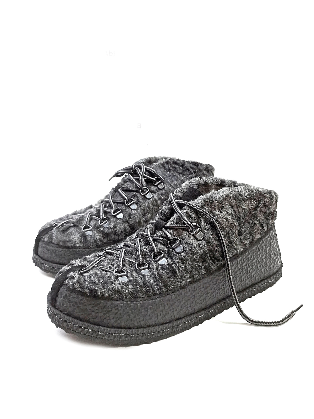 Ботинки из натурального каракуля "Gray melange"