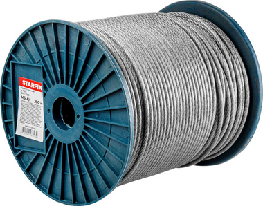 Трос стальной в ПВХ М5(4) DIN 3055 (бухта 200 м) STARFIX