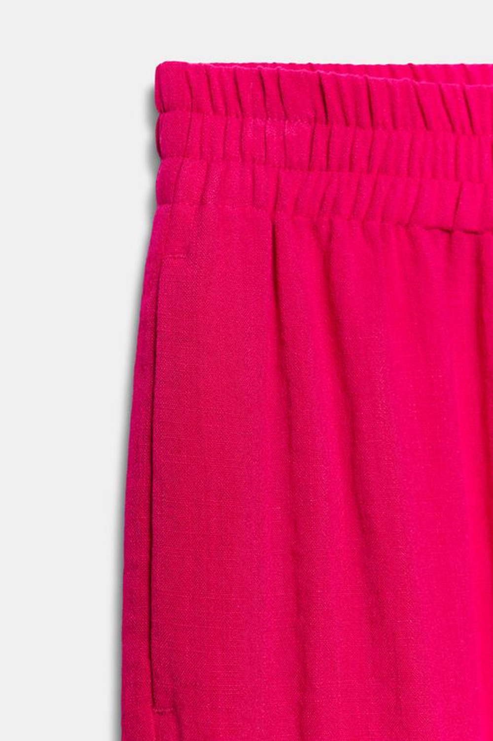 ZARA ШИРОКИЕ БРЮКИ С ЭЛАСТИЧНЫМ ПОЯСОМ, ЦВЕТ ФУКСИИ