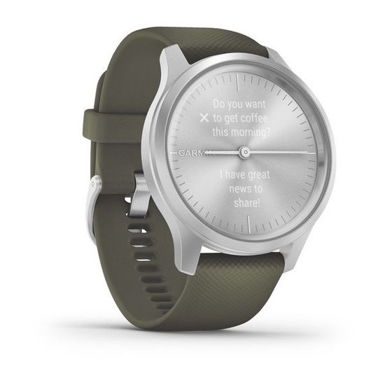 Умные часы Garmin Vívomove Style Silver - Moss Green 010-02240-21