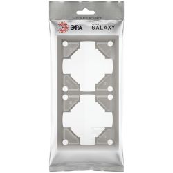 Рамка для розеток и выключателей ЭРА Galaxy 15-5002-07 на 2 поста титан | Эра Galaxy