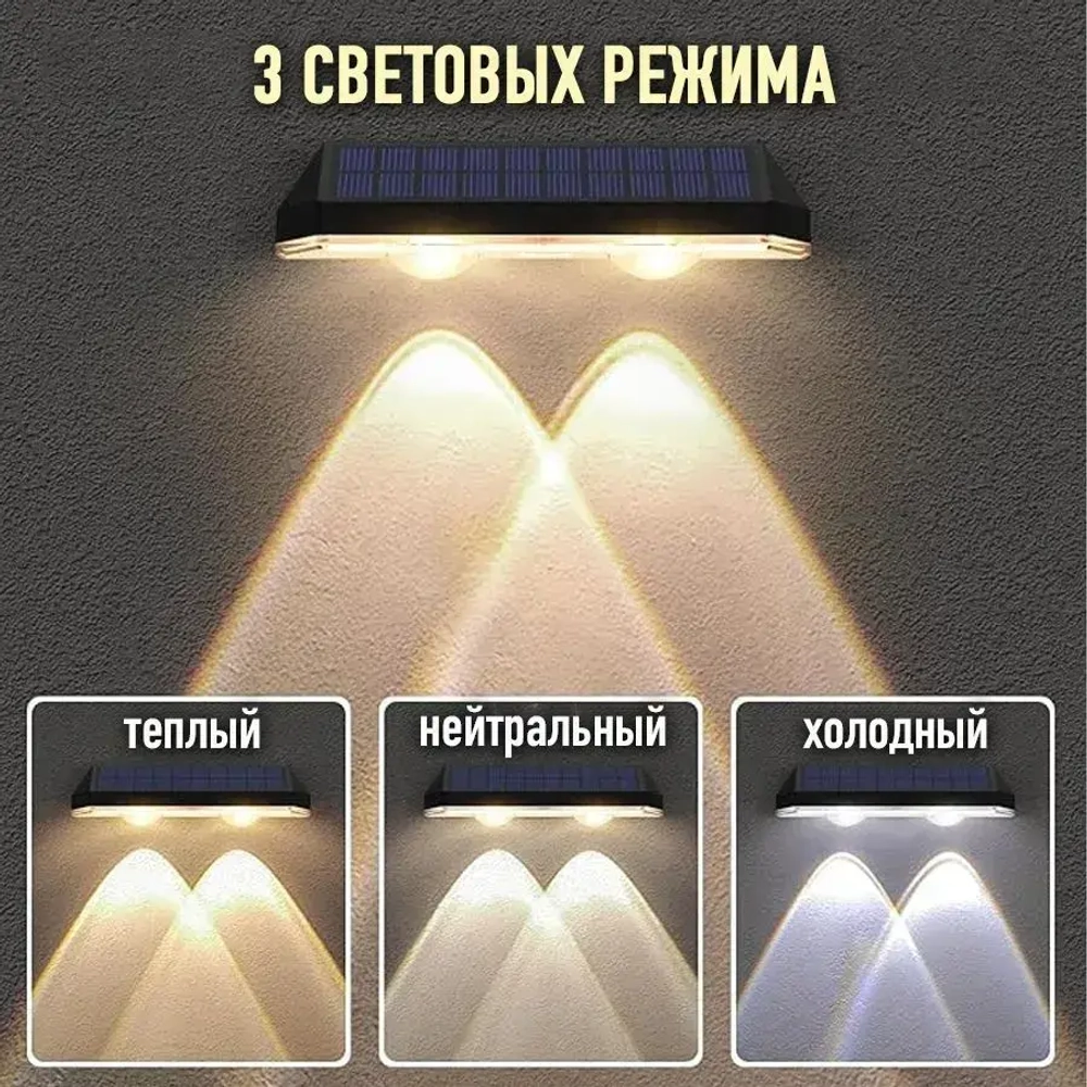 Архитектурная уличная подсветка на солнечной батарее (2 шт.)