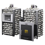 Дровяная печь для бани ЕРМАК 50 СЕТКА PRO