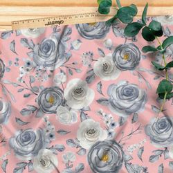 Ткань бязь серые розы