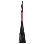 Аккуратная плетка с розовой рукоятью - 40 см. (Цвет: розовый с черным)