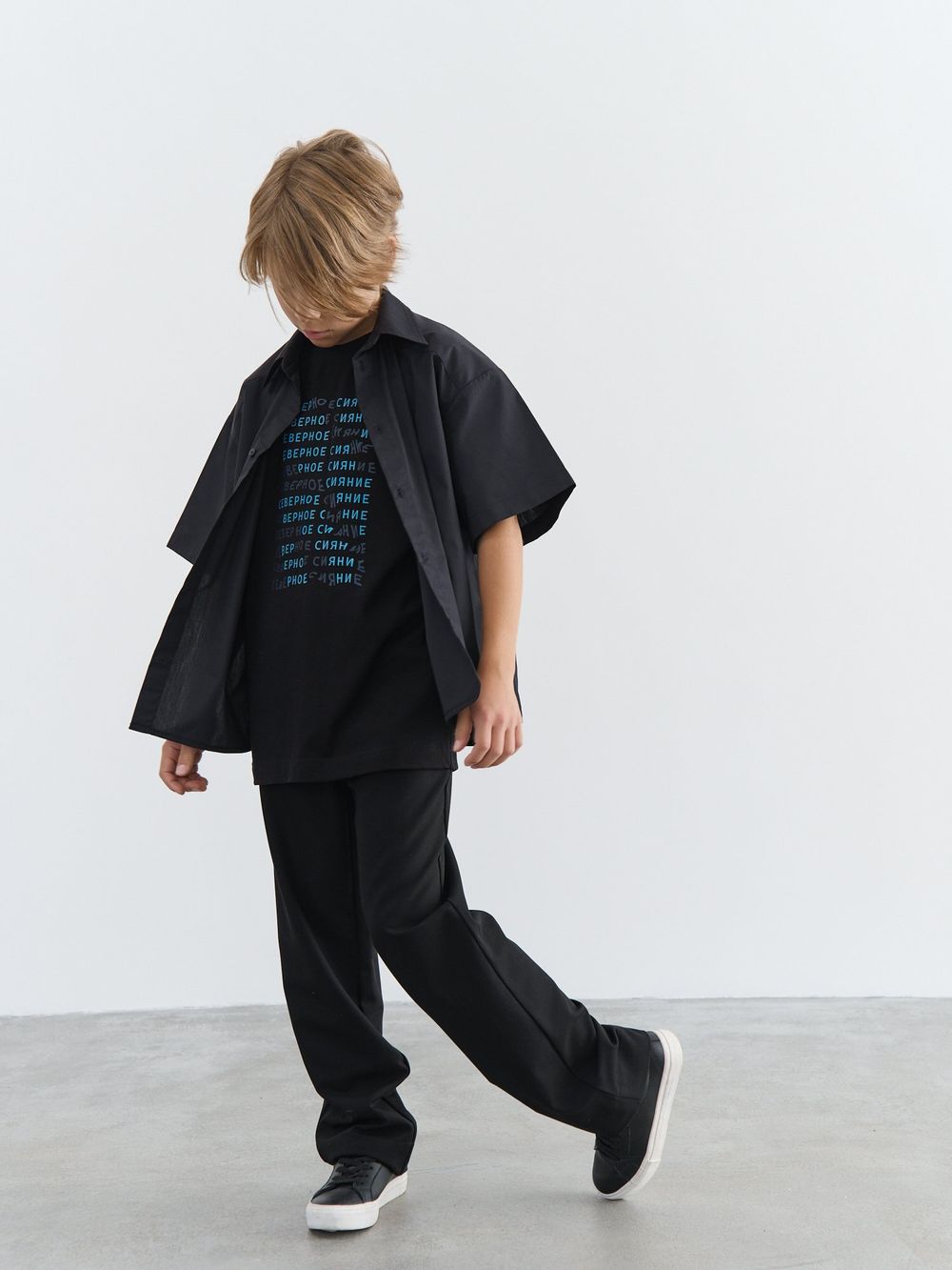 Рубашка оверсайз "Уголь" 7+