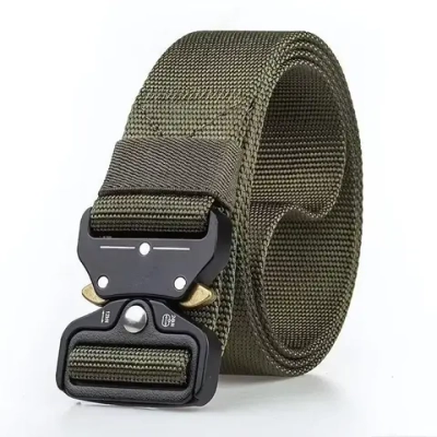 Ремень туристический 1,2м с быстросъемной пряжкой, цвет зеленый