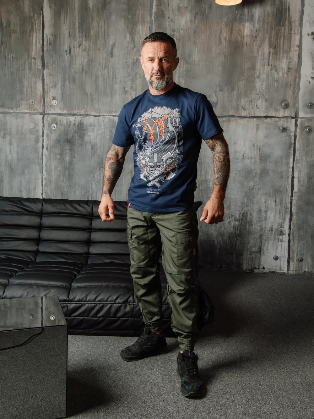 Футболка Варгградъ мужская синяя «Песнь суровых морей»