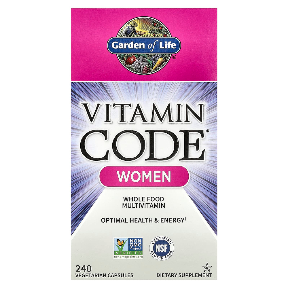 Garden of Life, Vitamin Code®, мультивитамины из цельных продуктов для женщин, 240 вегетарианских капсул