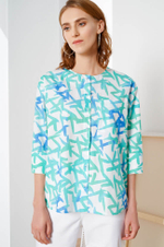 22374 Блузка женская (белый принт)
