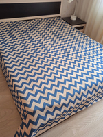 Покрывало гобеленовое Зигзаг синий евро (240х200)