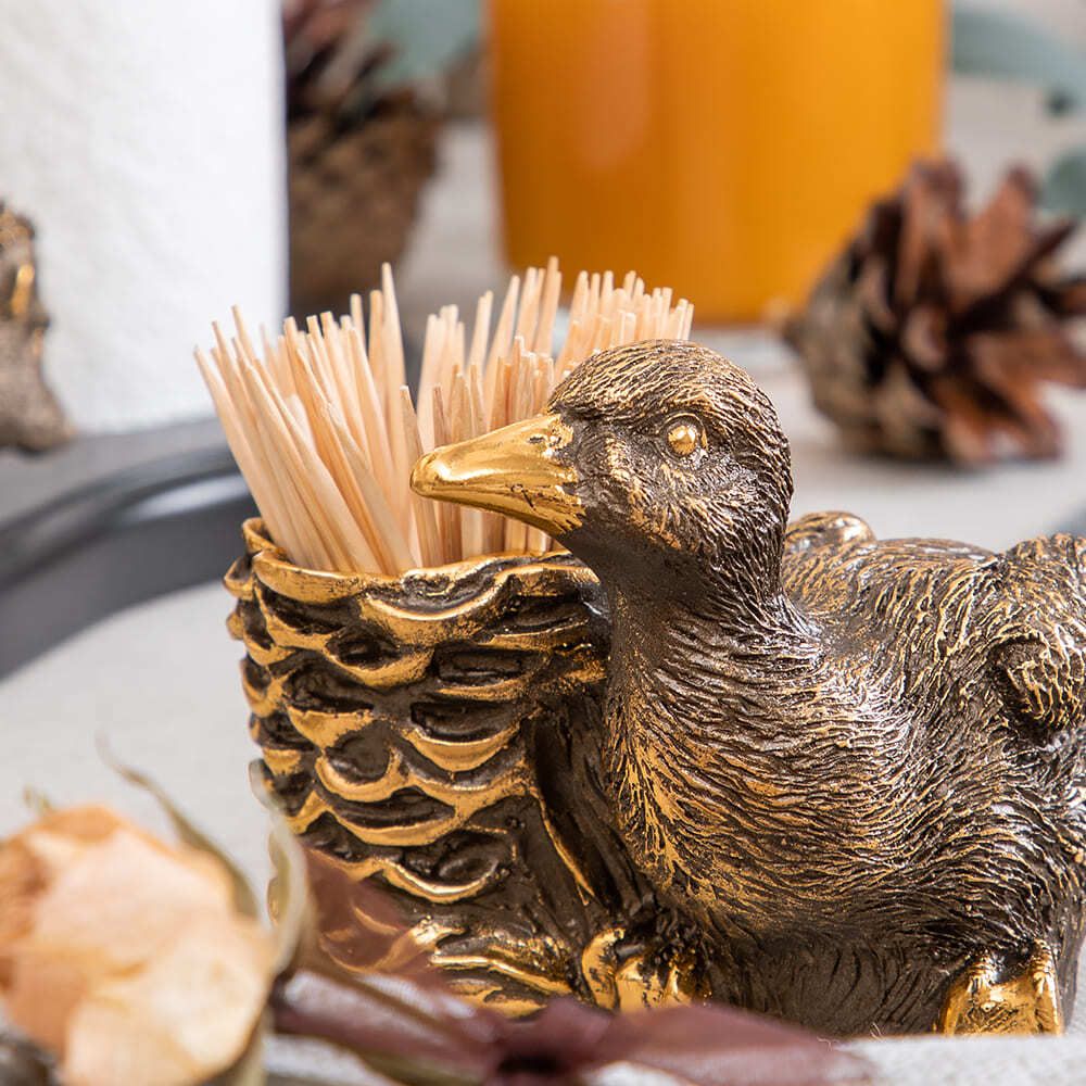 Держатель для зубочисток Уточка Ханни Бронза