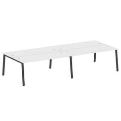 Metal System Рабочая станция на 4 места на А-образном м/к БА.СМ-4.5 Белый/Металл Антрацит 3600*1475*