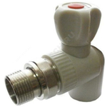 Кран шаровой PP-R серый Дн 25х3/4" НР угловой для радиатора VALFEX 10148025Г