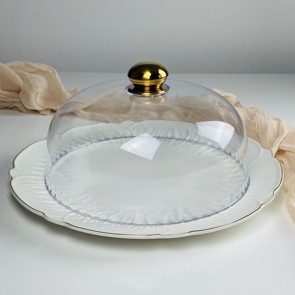 Lenardi 109-271 Блюдо 34,5см с крышкой ORCHIDEA в под.уп.(х6)Фарфор