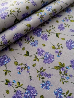 Ткань бязь плательная, рис. "Сирень", ширина 150 см, арт. 772